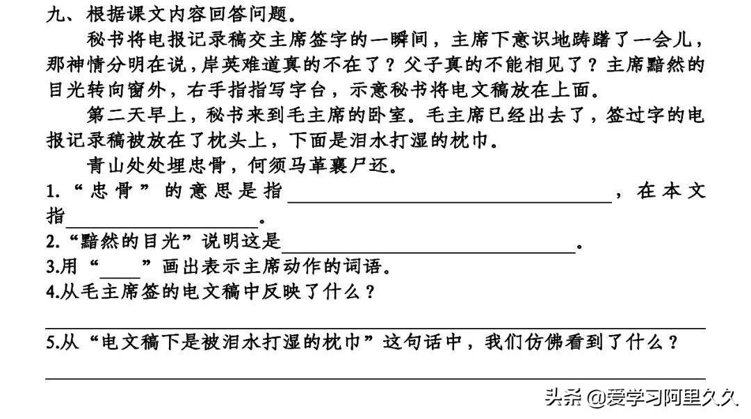 忠骨指的是什么人（《青山处处埋忠骨》知识点+图文讲解）